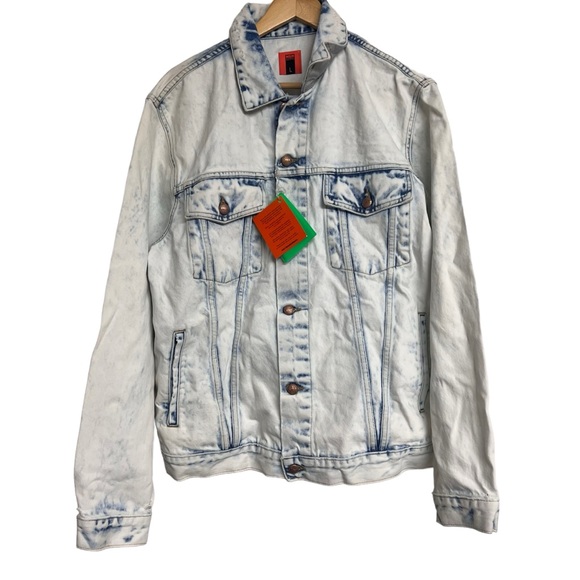 New Mens NotSoNormal Classic Denim Jacket in Bleach Wash - Picture 1 of 6